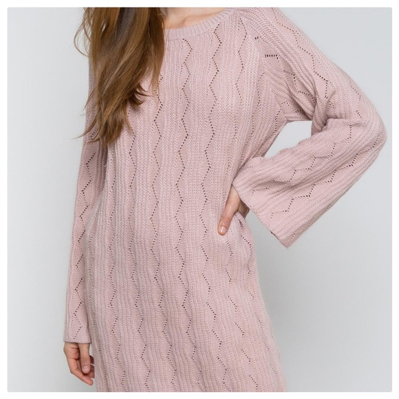 Dreamy Pink in Winter Sweater Dress - Picture 2 of 9